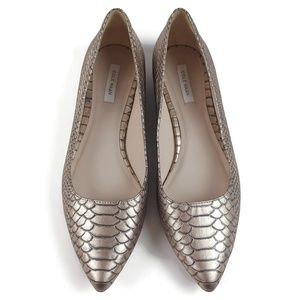 Cole Haan Magnolia Skimmer Gold Leather Flats